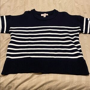 Philosophy Navy and White Striped Sweater
